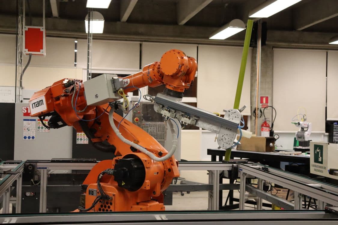 Precision robotic arm in research laboratory - representing ALOHA and UMI teleoperation data collection for enterprise robot training programs