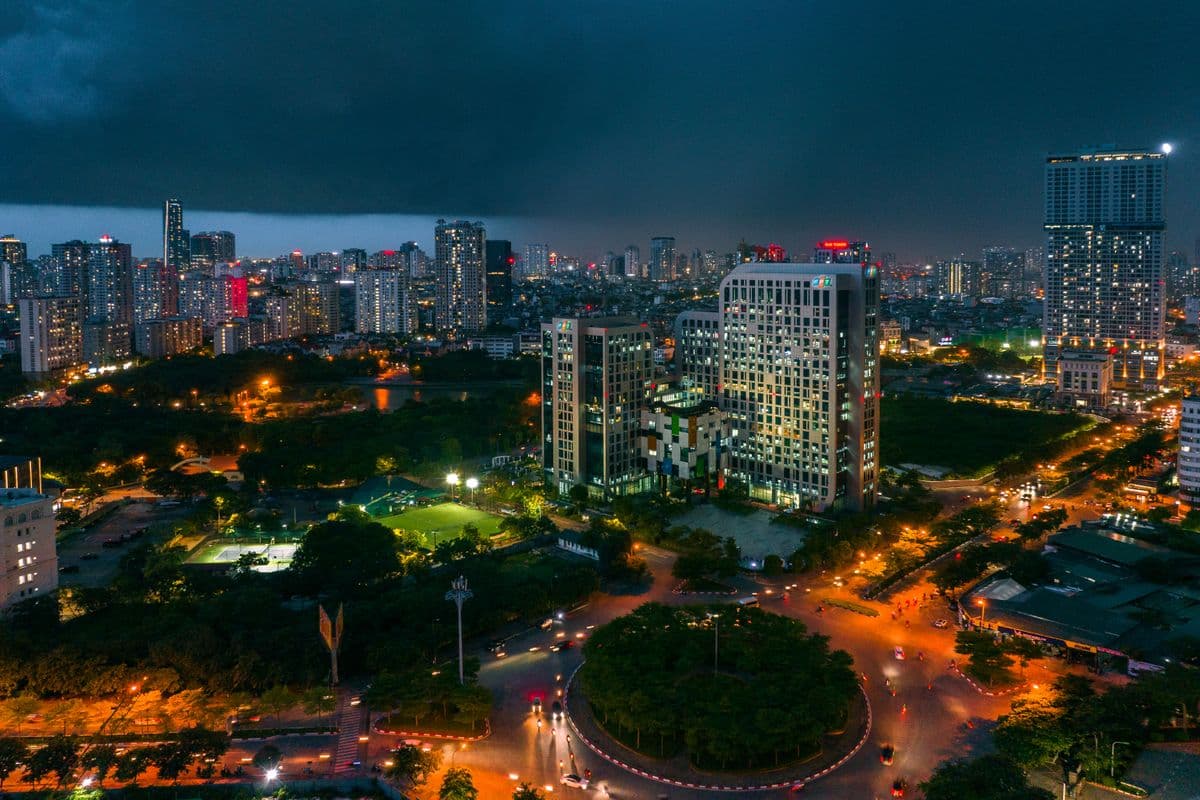 Hanoi skyline at night - best data collection partners in Vietnam for AI and robotics training data