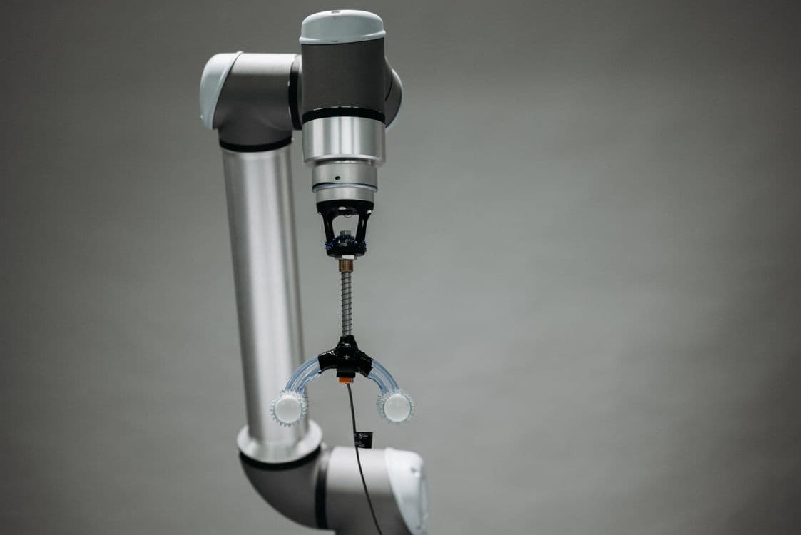 Robotics training dataset collection setup with teleoperation hardware and wrist camera